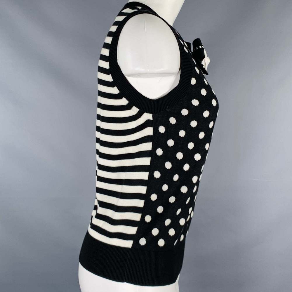 MARC JACOBS Black White Cotton Blend Polka Dot Vest - Picture 3 of 9